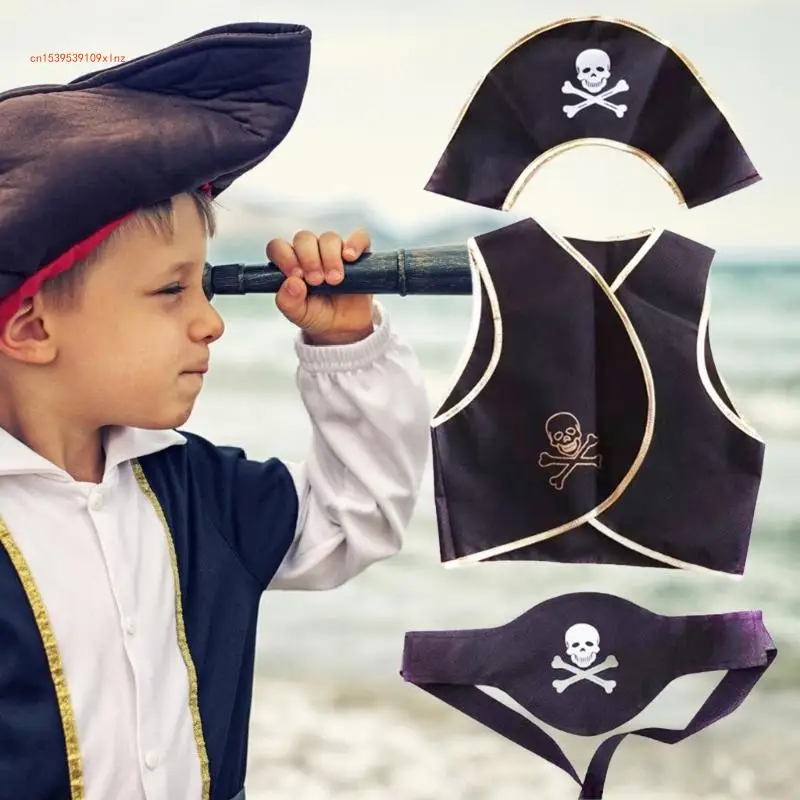 costumes pirate, patchs pour ceinture taille, patchs pour les yeux pirate pour fête d'Halloween