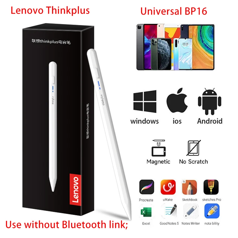

2026NEW Lenovo Thinkplus Universal BP16 Touch Pen For Tablet Mobile Android ios Phone iPad Accessories Drawing Tablet Stylus Pen