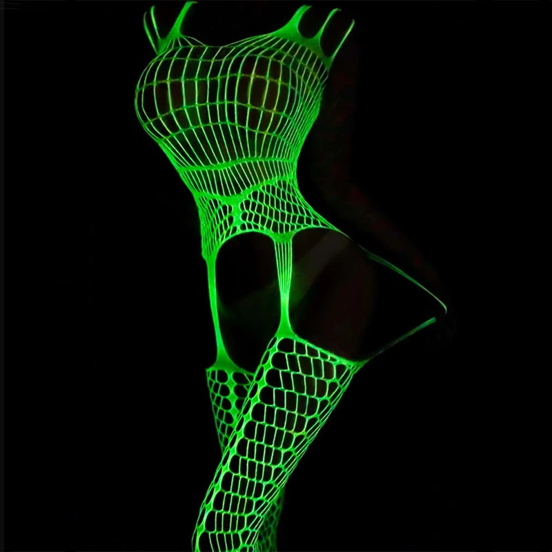 Luminous Sexy Lingerie Porn Bodystockings ​Women Bodysuits Underwear Crotchless Babydoll Female Fishnet Bodysuit Erotic Clothing