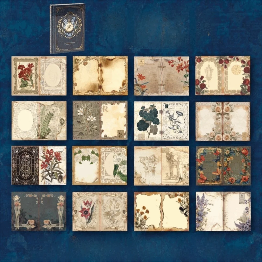 Paperback Vintage Hardcover Notebook Flower Butterfly Printed 192 Sheets Student Notepad Medieval Style Foil Stamping