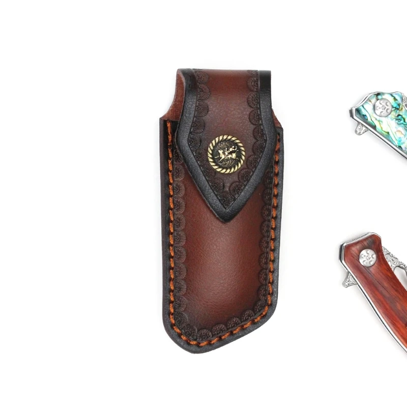 Fashion Leather Knife Covers Folding Knife Pouches Leather Sheath Tool Small Folding Knife Sheath for Pocket Knife