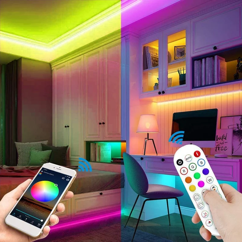Wifi Smart RGB Music Controller For LED Strip Light + Infrared Remote Control 24 Keys Wireless For Color Strip Lights