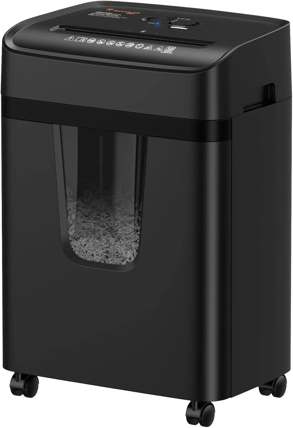 

12-Sheet Cross Cut Paper Shredder for Home Office, 5.5 Gal Pullout Bin, P-4 Security, Shreds CDs/Credit Cards
