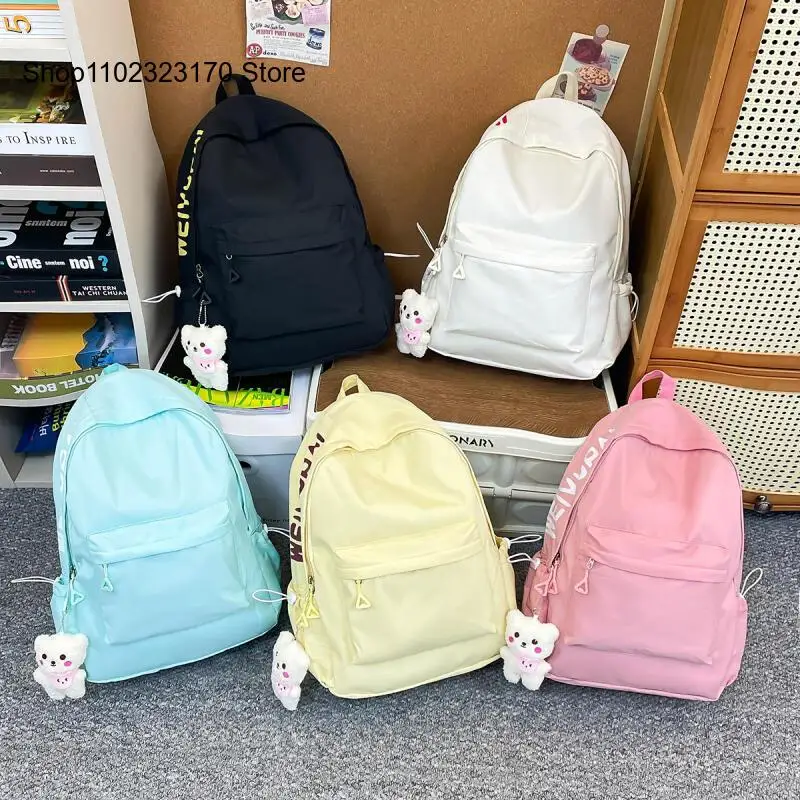 Fashionable Alphabet Forest Simple Backpack Capacity Student School Bag Versatile Youth Campus Backpack