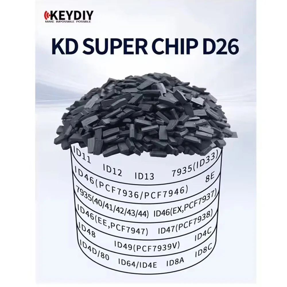 10 ชิ้น/ล็อต KEYDIY KD Super ชิป D26 Transponder ชิปสนับสนุน 8A 8C PCF7935 PCF7936 ID46 ID47 ID48 ID49 ID4D ID80 ID64 ID4E