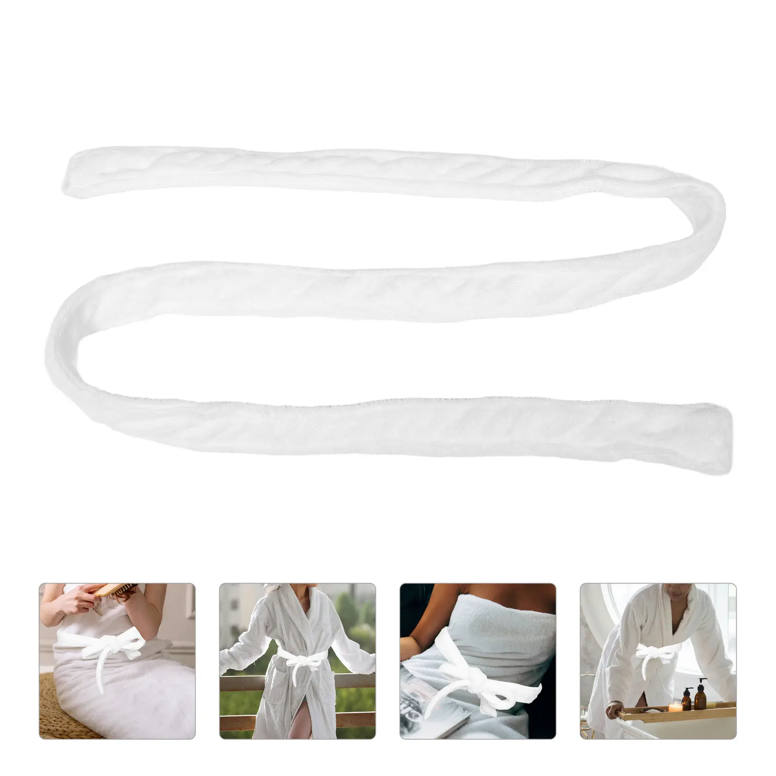 One Size Adjustable Flannel Robe Belt Replacement for Bathrobe Sleepwear Hotel Spa Comfortable Coral Fleece Waist Band