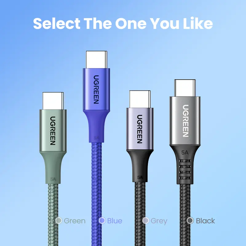 كابل UGREEN USB-C PD3.0 100 واط نوع C إلى نوع C لـ MacBook سامسونج S26 آيفون 17 كابل شحن سريع QC4.0 USB C - 4