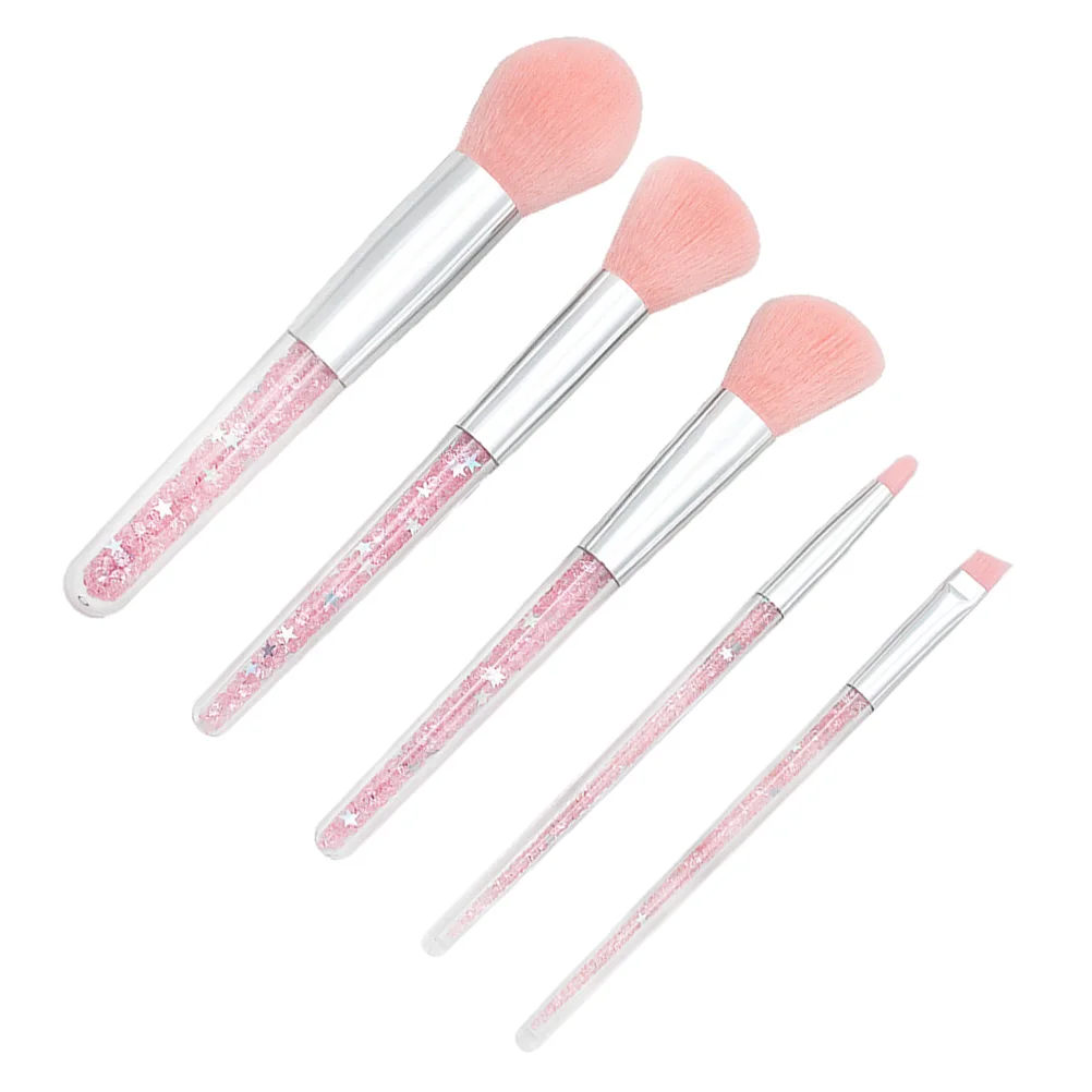 5 pcs Makeup Brush Set Premium Dense Bristles No Shedding Brushes For Liquid Foundation Powder Eyebrow Woman