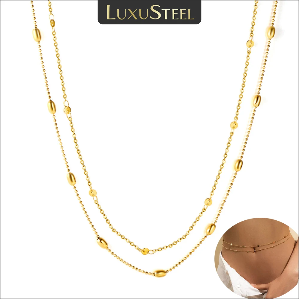 Die beste Bauchlette-Option für Frauen: LUXUSTEEL Double Layer Waist Belly Chain