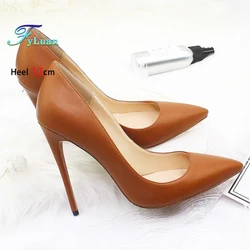 Plus Size Brand Single Shoes For Woman Stiletto 8-12CM Office Work Shoes High-quality Elegant Ladies Pumps Pointed High Heels