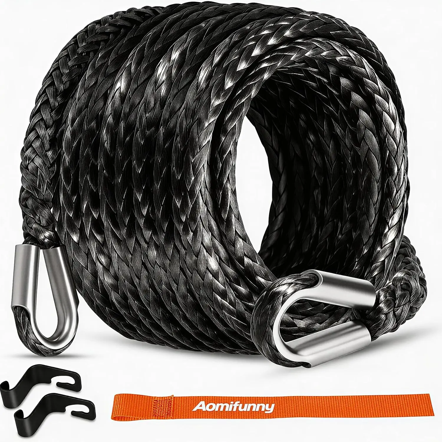 

Синтетический трос для лебедки 3/8 дюйма x 50 футов, грузоподъемность 26500 фунтов, для квадроциклов, UTV, грузовиков, внедорожников, джипов и внедорожной техники