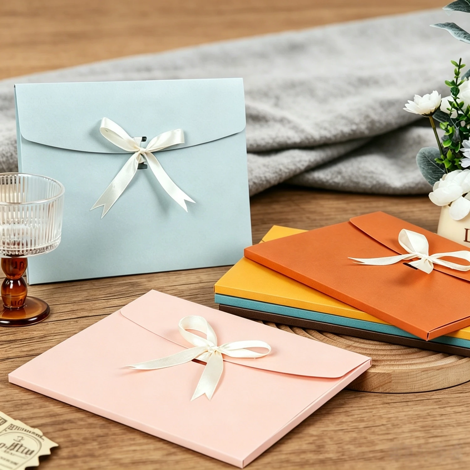 Large kraft paper box for Silk Scarf packaging white flat gift box big paper envelope box for book/Wedding Gifts Handkerchief