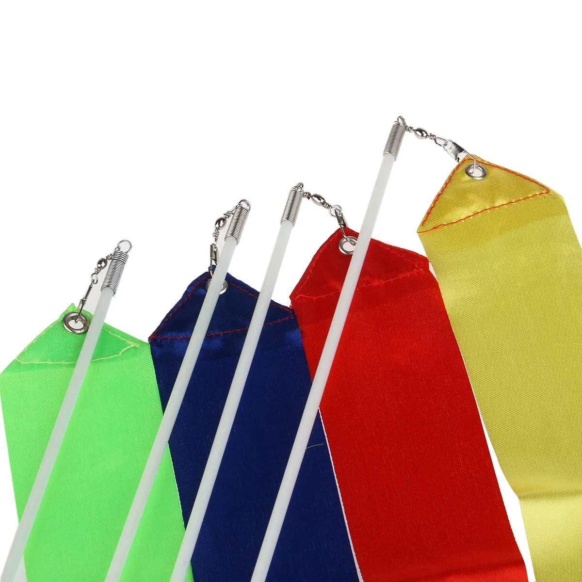 

Colorful Gymnastics Artistic Ribbons Plastic Handle Red Blue Green Yellow 36m Brocade Twirling Training Gym Ribbon
