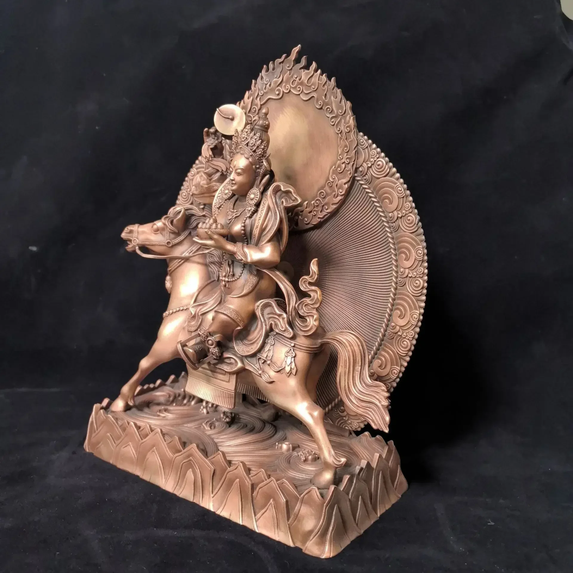 

FX-17 Jin Manfu statue of Aqi Buddha Mother purple bronze Buddha statue Tibetan pure copper casting