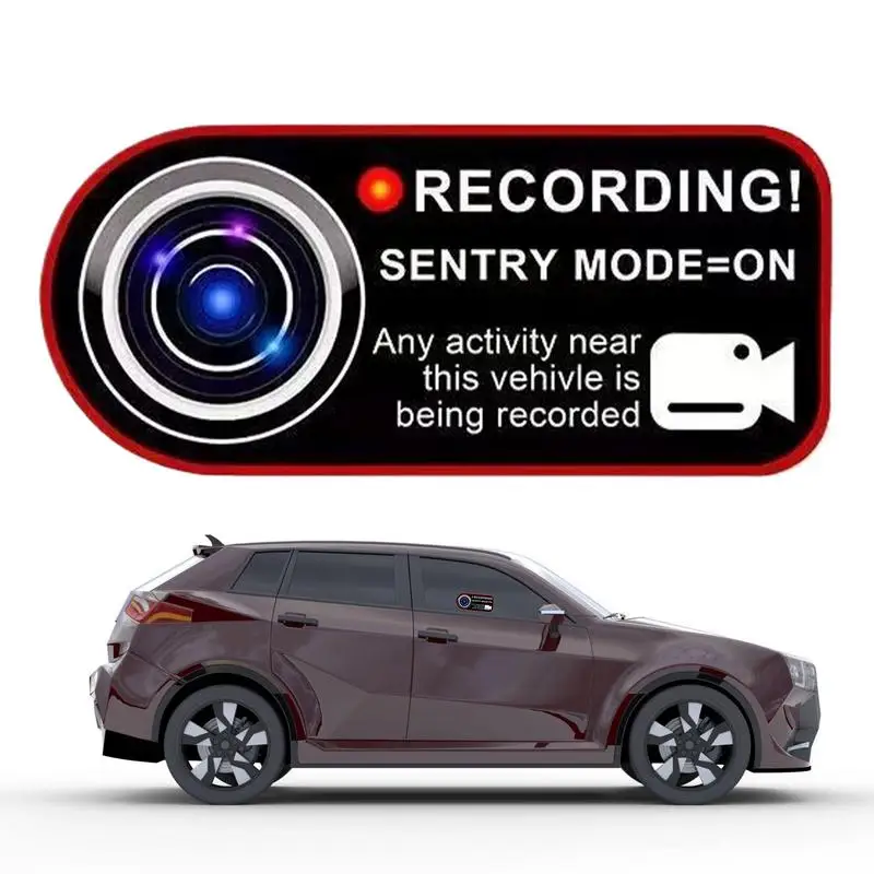 Camera Warning Security Decal Anti-Theft Camera Warning Decals PVC Sticker Automotive Decorations Exterior Decals For Minivan