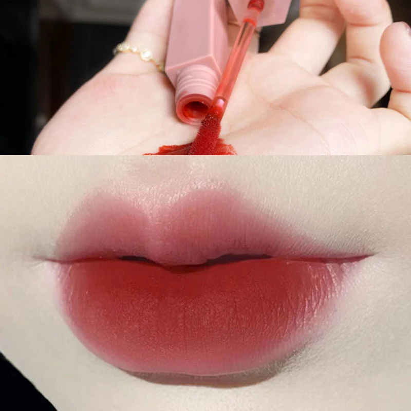 Smalto per labbra opaco impermeabile Sexy Nude Red Long Lasting Velvet Lip Gloss tazza antiaderente rossetti liquidi trucco per labbra cosmetico coreano