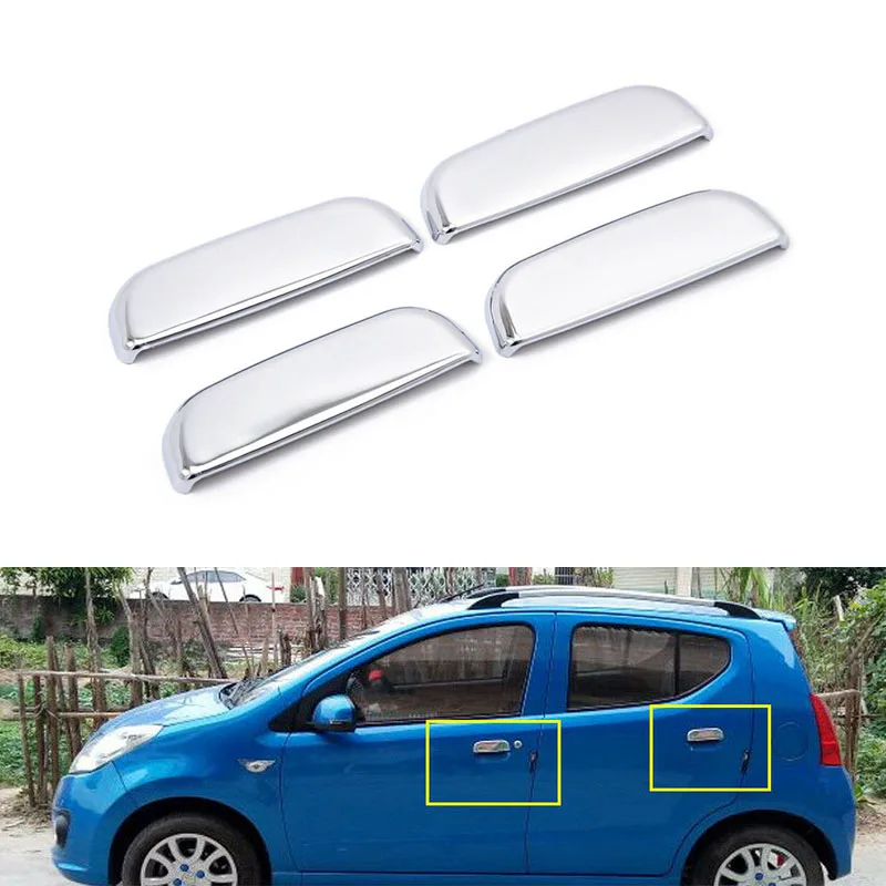 4Pcs Car ABS Chrome Exterior Door Handles Cover Protectors Decorative for Alto 2009-2011 Accessories