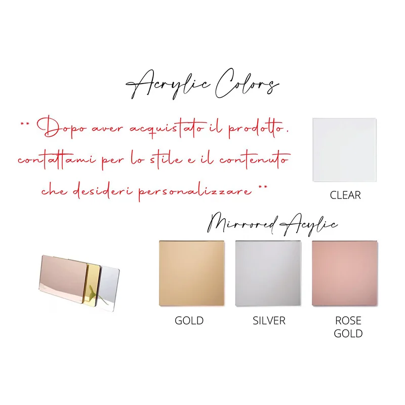 100pcs Personalized Engraved Mirror Acrylic Wedding Name Tag Label Custom Party Baby Shower Boutique Box Decoration