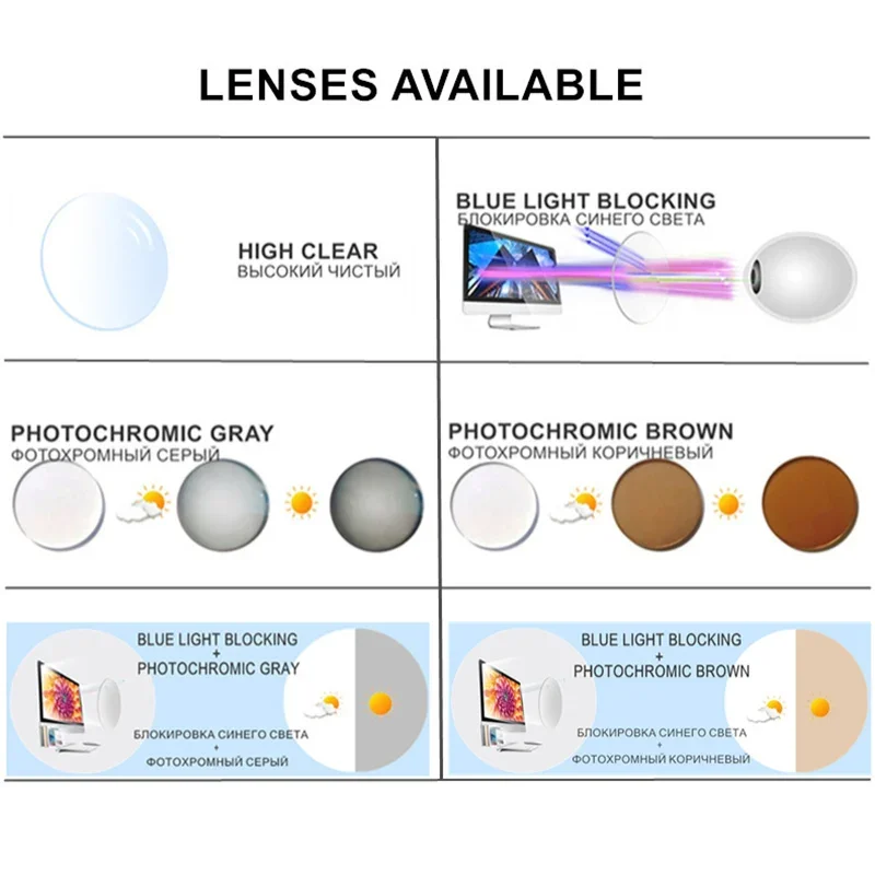 Rimless Myopia Glasses -0.5 to -8.0 Men Women Frameless Alloy Prescription Spectacles Blue Light Blocking Or Photochromic UF176