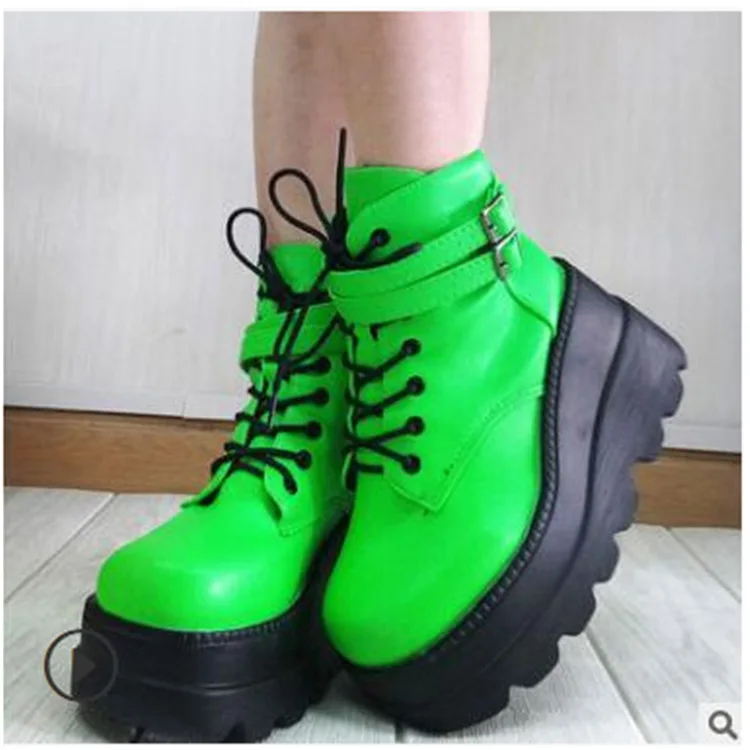 2022 New Brand Design Plus Size 43 Platform High Heels Cosplay Fashion Autumn and Winter Wedge Shoes and Ankle Boots Women