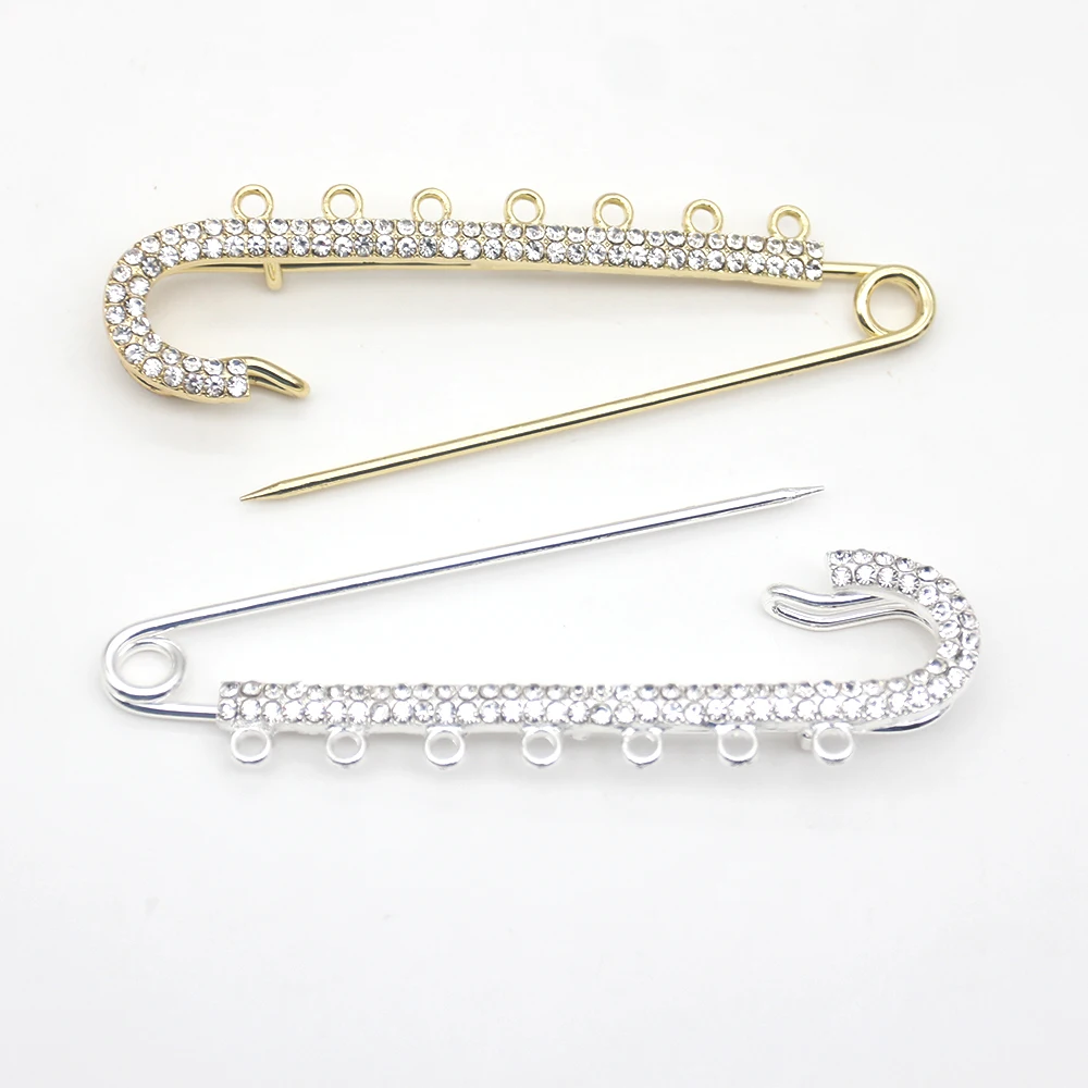 3 teile/los Vergoldet Muslim Islamischen Baby Pins Strass Kinderwagen Sicherheitsnadeln Mit Schlaufen für Neugeborene Geschenk Schmuck Machen – Detail 6