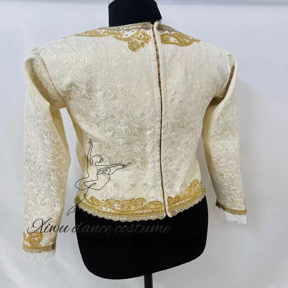 2025 신상 맞춤 남성 발레 재킷 (골드 트리밍) 남성 공연용 댄스 재킷 고급스러운 유니버셜 남성 의류