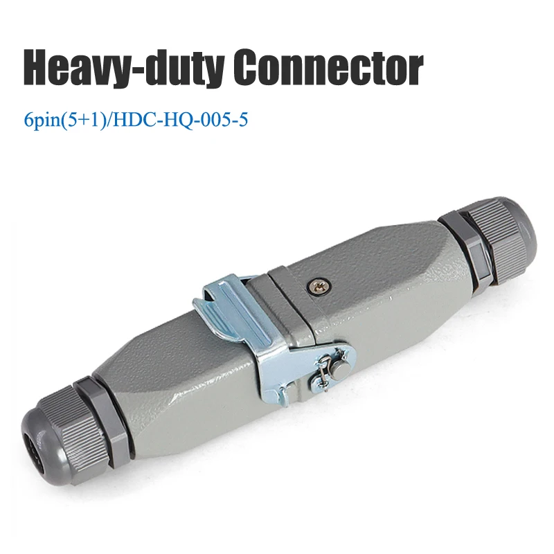 Heavy-duty 6 Pin Cable Connector Waterproof IP65 HDC-HQ-005-5+1 Core Wire Plug HQ-005M/F Male and Female Docking Connectors