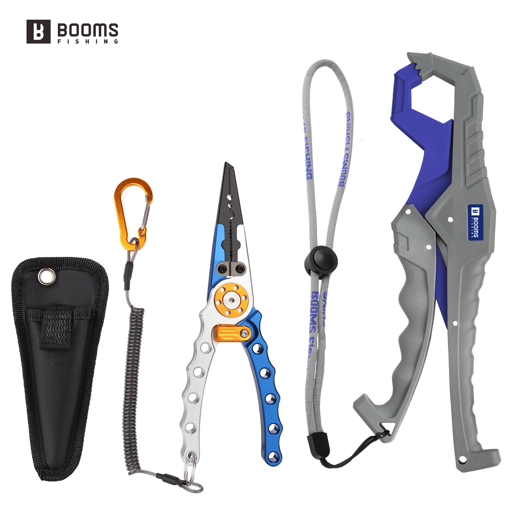 

Booms Fishing Aluminum Fishing Pliers Saltwater Fishing Multitool Hook Remover Line Cutting and Fish Gripper Fishing Tools Set