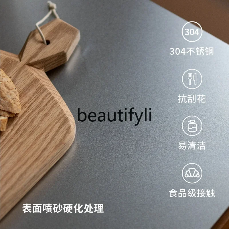 D2520 خزانة جانبية خزانة حائط تخزين من الخشب الصلب خزانة من الفولاذ المقاوم للصدأ