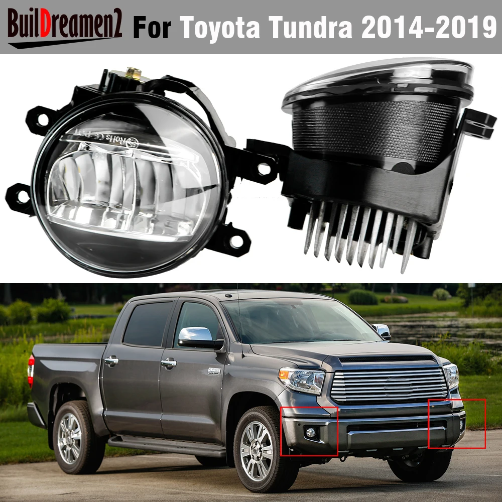 

2 Pieces LED Fog Light Assembly For Toyota Tundra 2014 2015 2016 2017 2018 2019 Canbus Truck Front Bumper Fog Lamp 30W H11