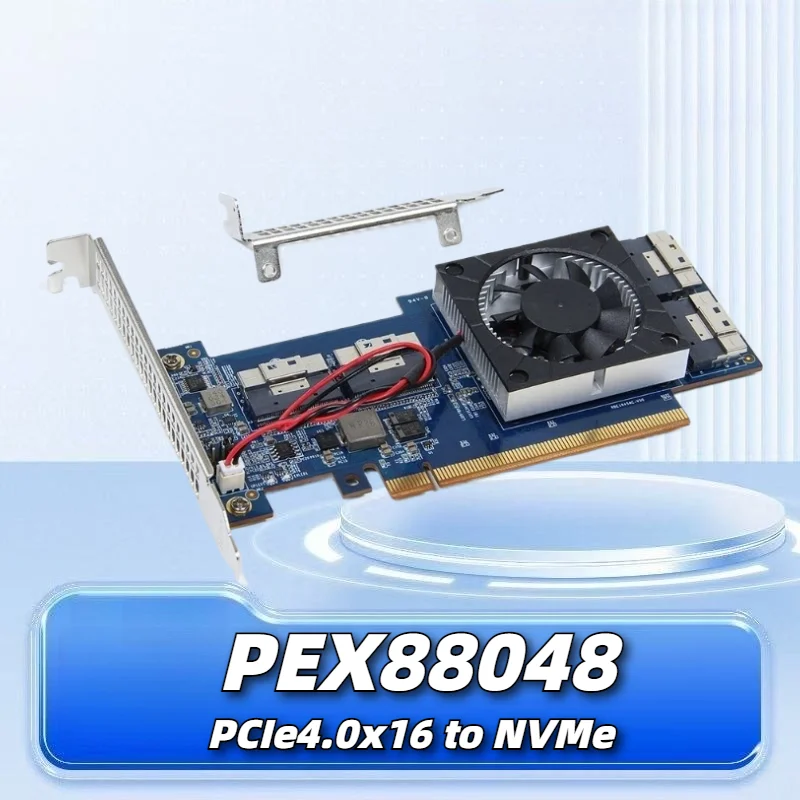 

PEX88048 PCIe4 0x16 to NVMe SSD GPU Expansion Card No Splitter
