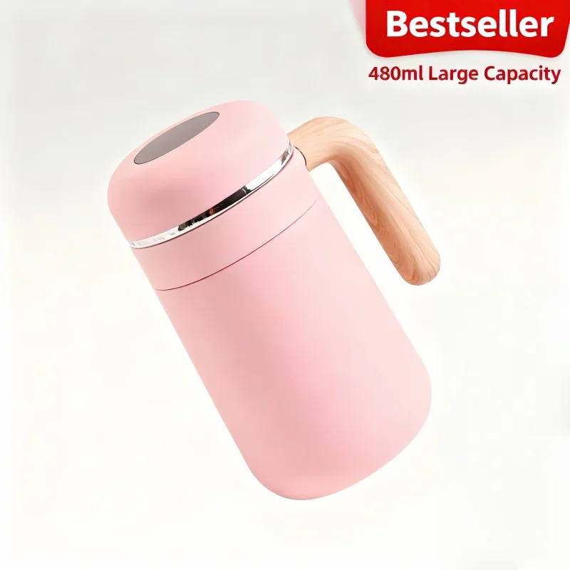 Smart Temperature Display Tumbler 480ml SUS316 Stainless Steel Vacuum with Handle coffee thermos travel cup bottle leakproof