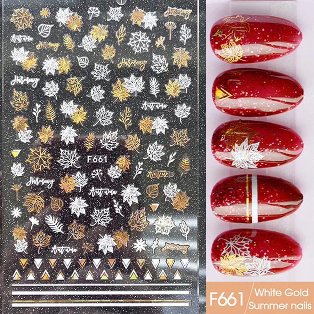 8 PCS Nail DIY Decoration Fingernail Decals Stickers for Nails Tips Paste Manicure