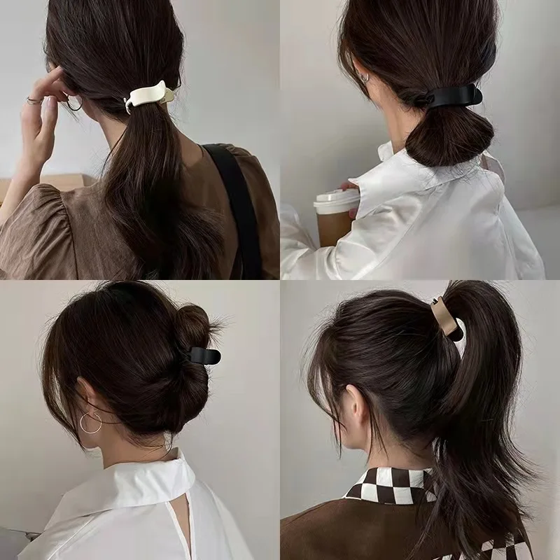 High ponytail fixer hairpin back head plate hair anti-collapse frosted grab clip Korean high-end shark clip headgear claw clip