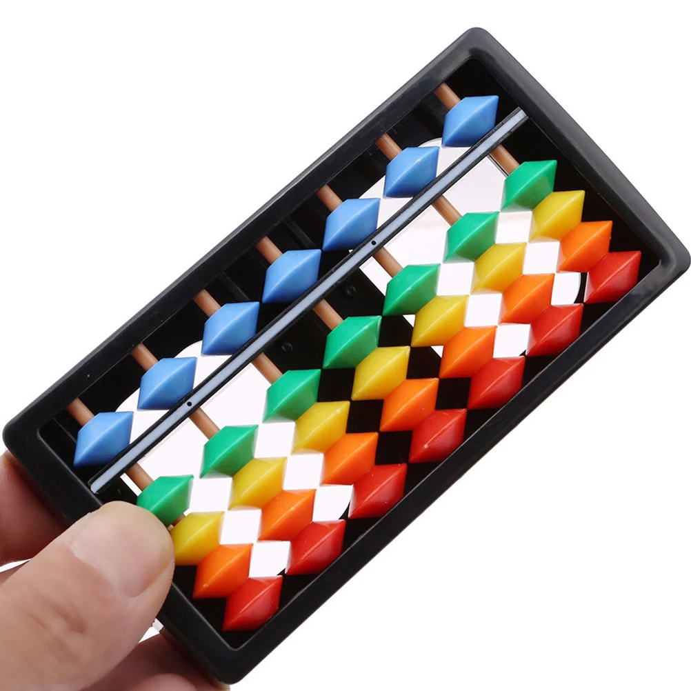 2 PCS 7 Gears Abacus Kids Toys Counting Tool Girl ABS Students Math Leaning Preschool Bead Arithmetic Cognitive