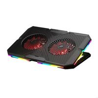 LX0B Gaming Laptop Cooler Fan 7 Heights Adjustable Notebook Cooling Base USB Powered Dual RGB Fan Heatsink for 11-18in