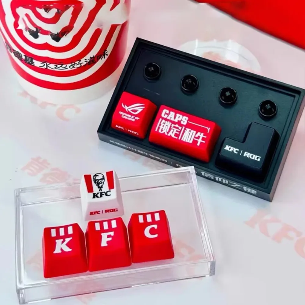 Kfc Keycap لوحة المفاتيح الميكانيكية Rog Collaboration لتقوم بها بنفسك نموذج أنيمي الكرتون الطرفية مجموعات الالعاب جمع الحلي المشجعين الهدايا