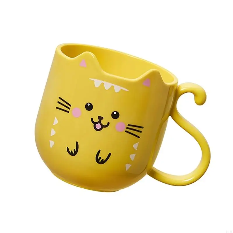 U2JC Lovely Mouthwash Cup Featuring Fun Kitten Designing Thickened Plastic Wash Cup For Daily Bathroom