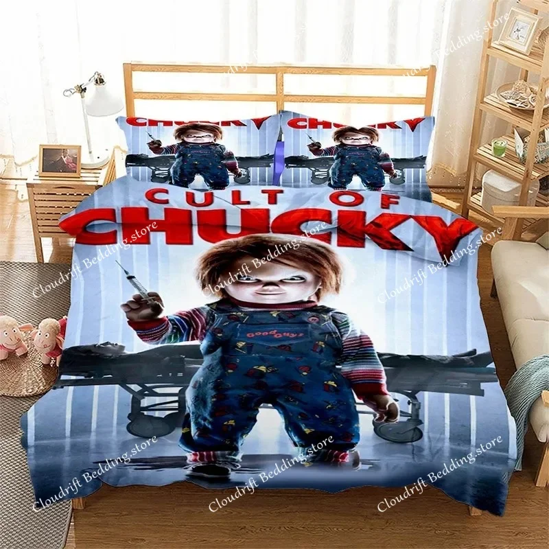 

Horror Movie Chucky Bedding Set Boys Girls Twin Queen Size Duvet Cover Pillowcase Bed Kids Adult Fashion Home Textileextile