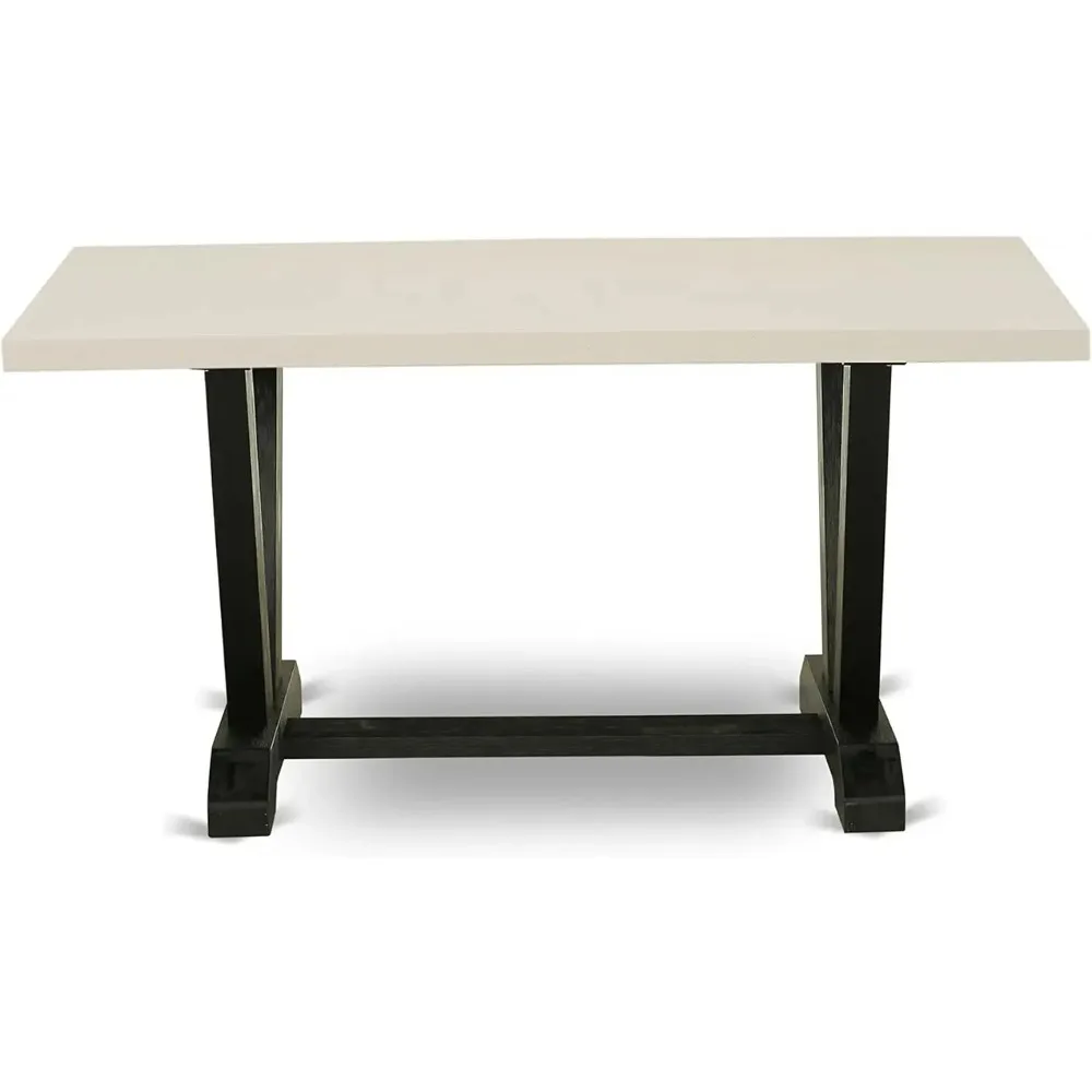 Kitchen Dining Rectangle Wooden Table Top with Stylish Legs, 36x60 Inch