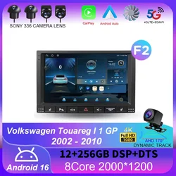 For Volkswagen Touareg I 1GP 2002 - 2010 Carplay Auto 4G+WIFI GPS Car Radio Navigation Multimedia Video Player Stereo Android 16