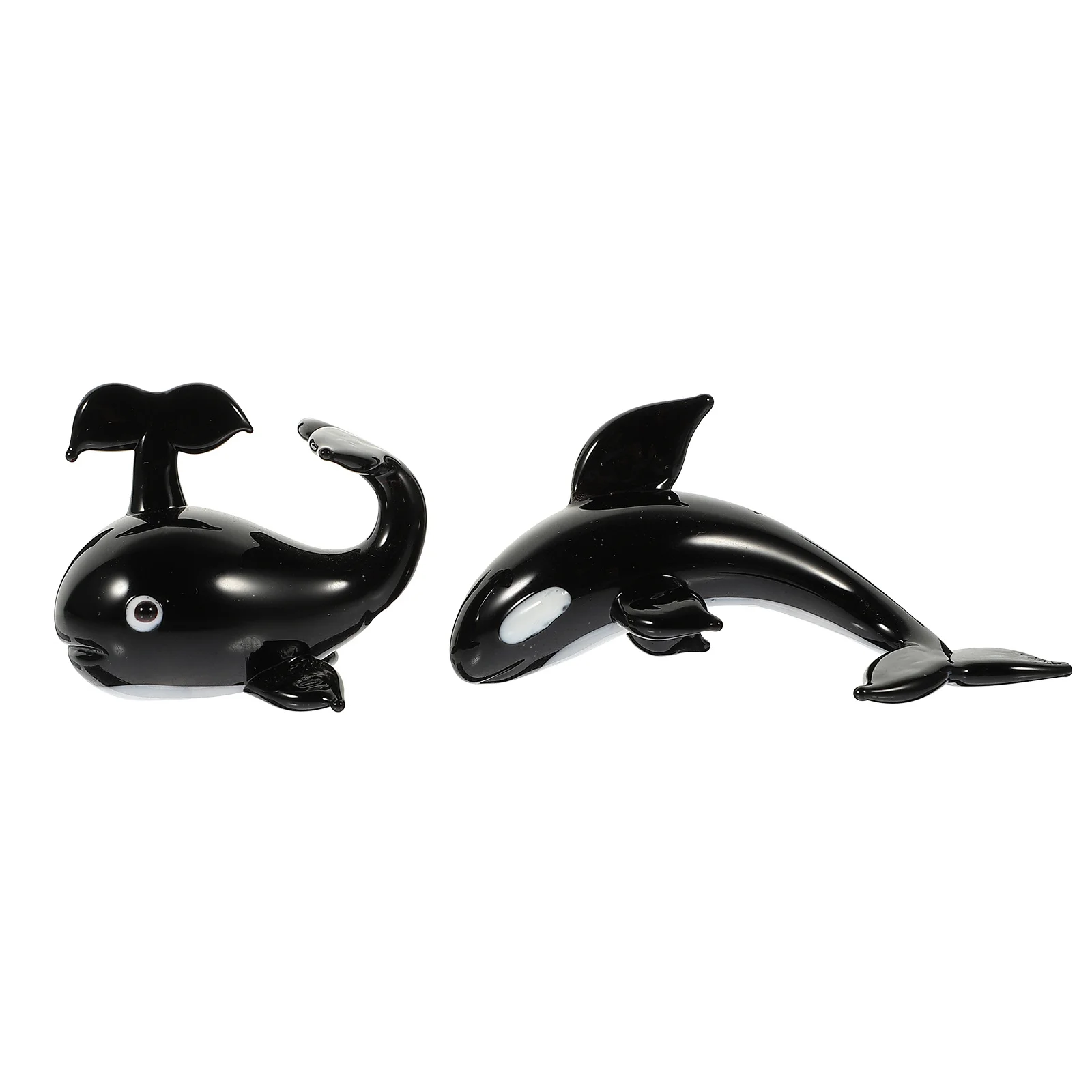 

2Pcs Delicate Whale Statue Simulation Artware Home Office Decoration Tabletop Ornament Creative Decorative Sculpture