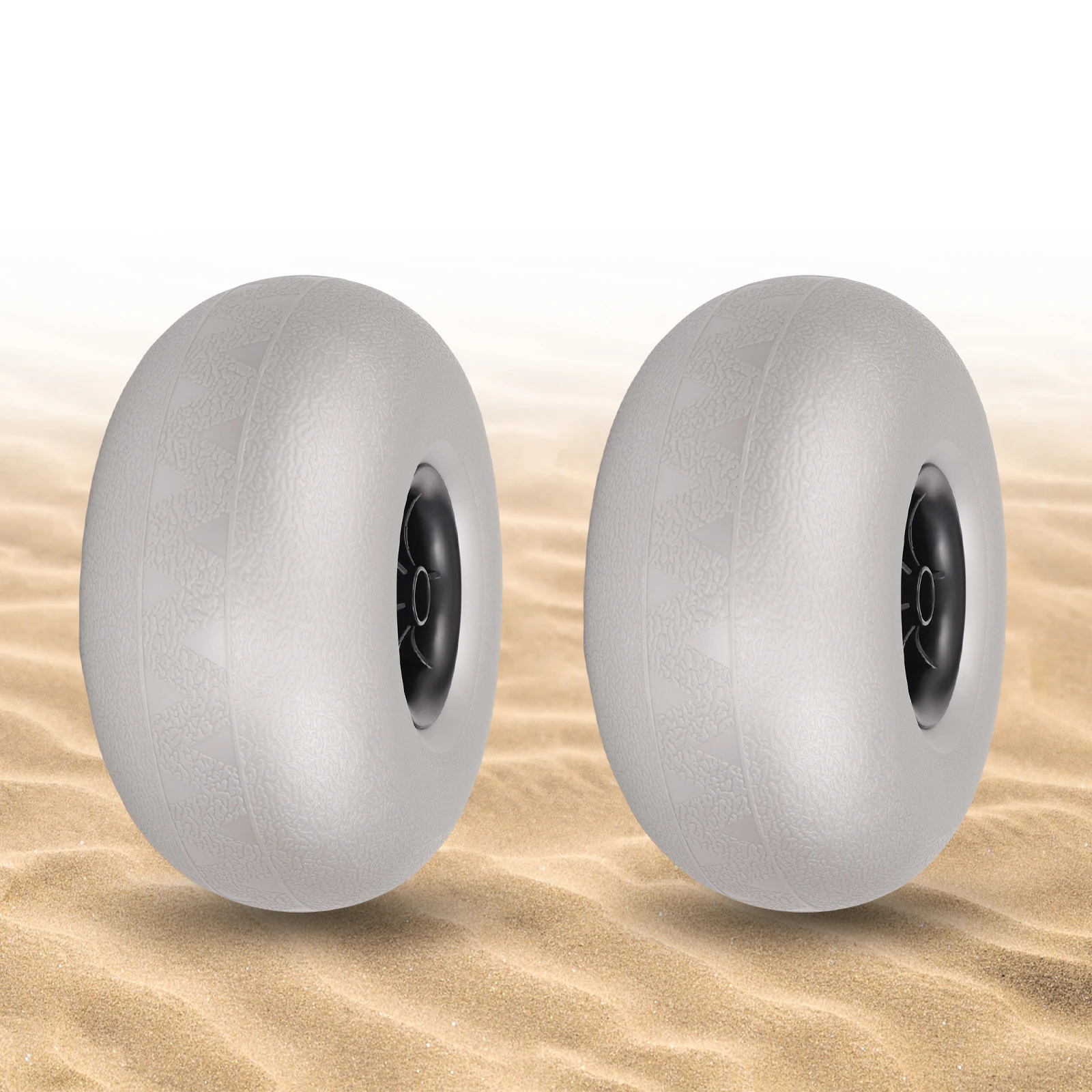 

Beach Vehicle Tires Silver Gray PVC 10in Diameter 4.5in Thickness 40kg Load 3-5PSI Inflatable Replacement Wheels
