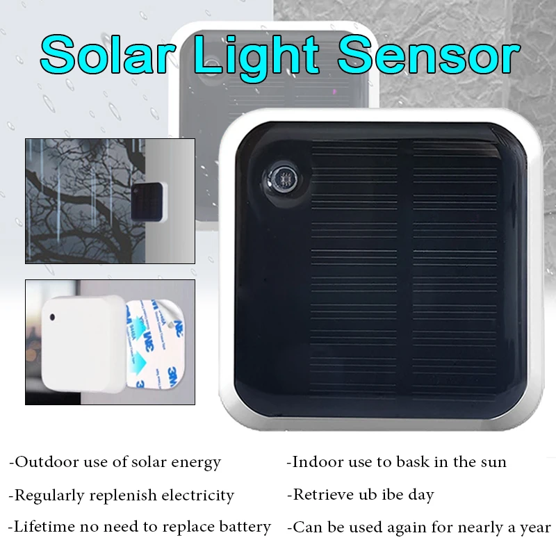 Tuya Zigbee Solar Light Sensor Real Time Luminance Monitoring Waterproof Outdoor Brightness Detector with Solar Power Support