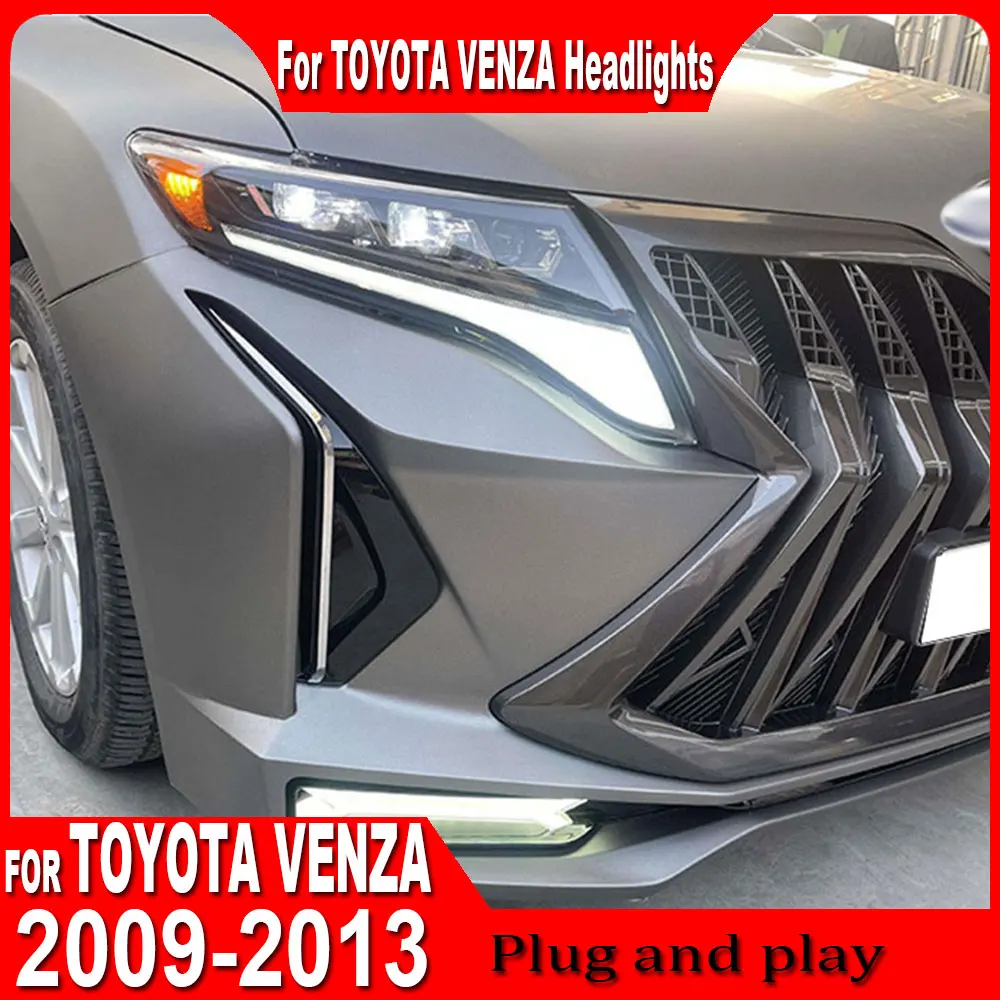 Car Headlight Accessories For Toyota Venza 2009-2013 Highlight Auto LED Lights for Vehicles Front Lamps Tools  Light Assemblies
