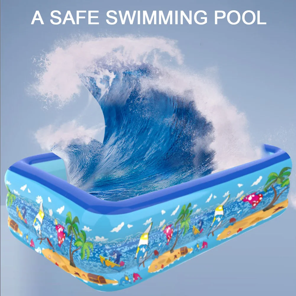 Baby Bath Bathtub Thickening Swimming Pool Inflatable Swimming Pool Cartoon Pattern FSummer Outdoor Indoor Kids Water Play Pools