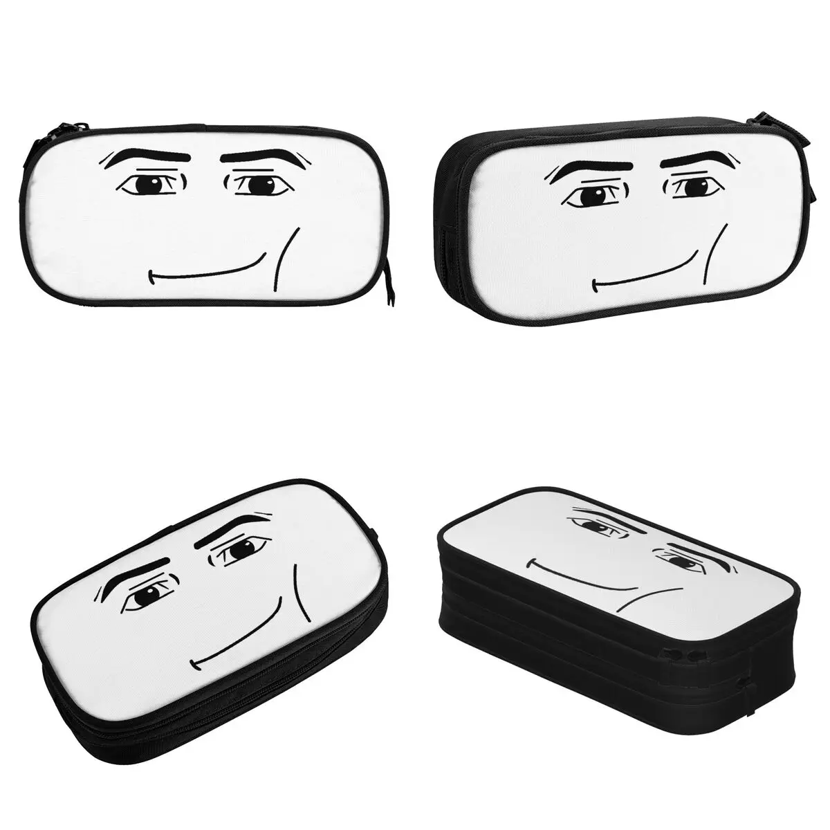 Imagem -02 - Anime Robot Robloxed Face Pencil Case Pen Box para Estudantes Bolsas de Grande Capacidade Papelaria Escolar Presentes Bonito