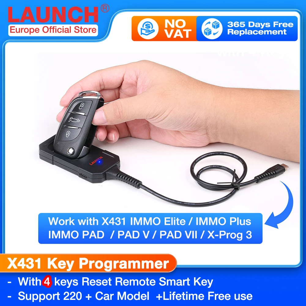 LAUNCH X431 Key Programmer x 4 Keys Set IMMO Programming Tools work with X431 PAD V/ IMMO ELITE/IMMO PLUS /PROG 3 Include VAT