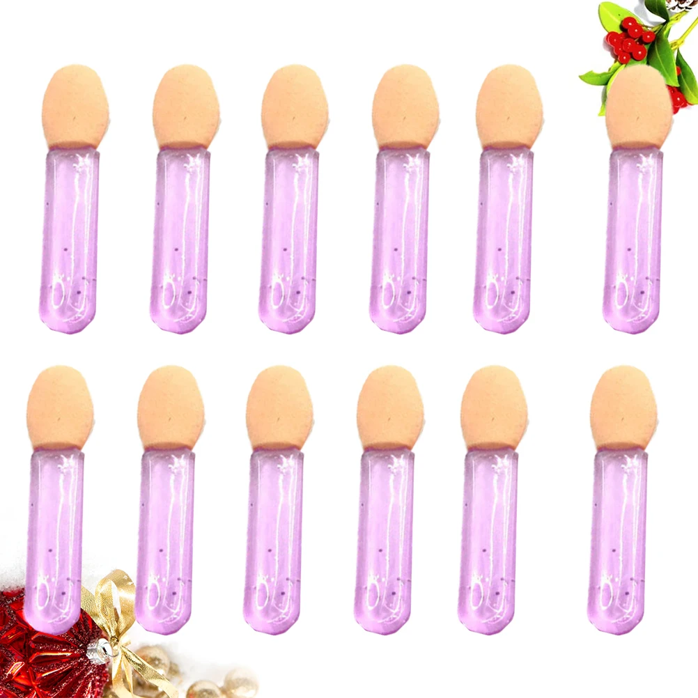 

100PCS Purple Handle Eyeshadow Brush Latex Cotton Eye Shadow Stick Eyeshadow Makeup Brush Portable Nail Art Brush Makeup Tools A