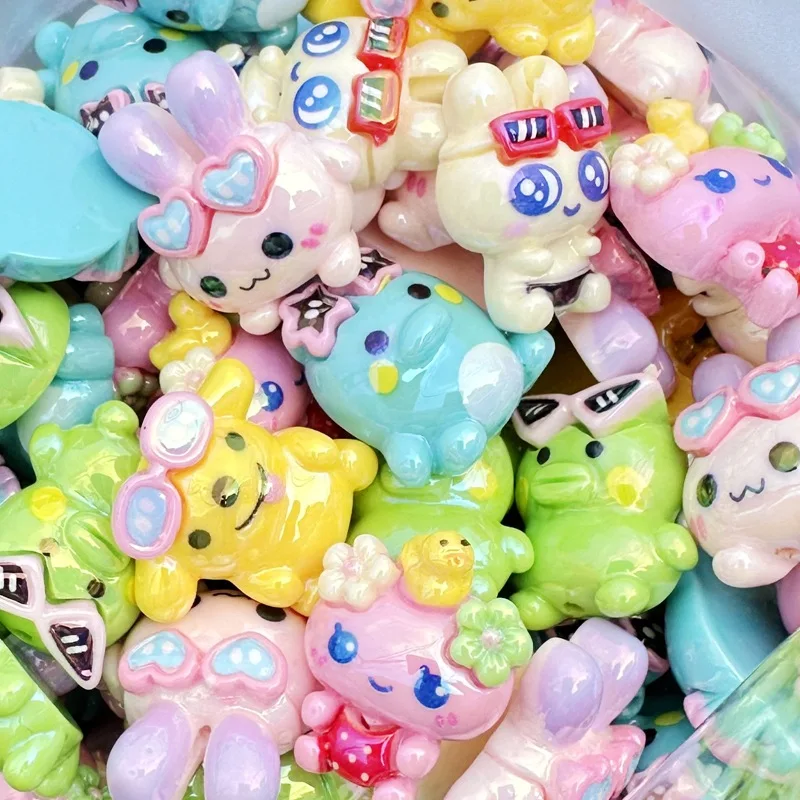 20pcs New for Tamagotchi through-hole beaded Resin DIY mobile phone chain keychain beaded pen accessory material view 5